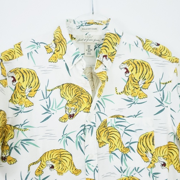 L.O.G.G. Other - LOGG Tiger Tropical Jungle Mens Button Down Cotton